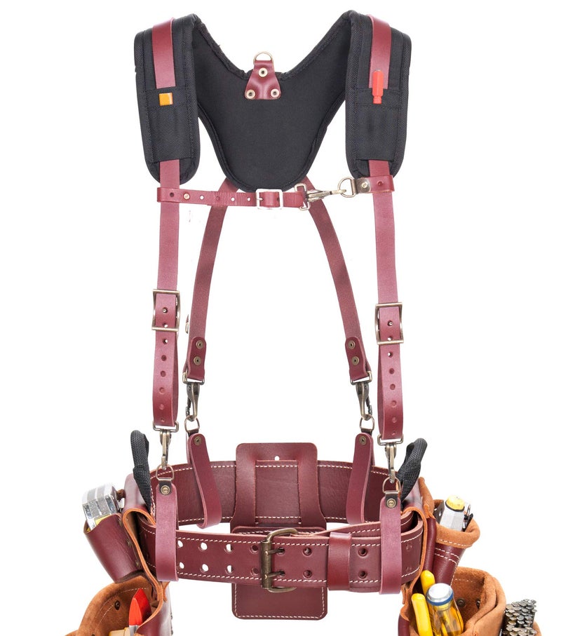 Custom Leathercraft Clc Custom Leathercraft 21522 Padded Yoke Leather Suspenders, Brown - Image 2